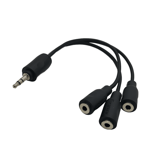 Kentech 3-0027 3.5mm Stereo Jack to 3 x 3.5mm Stereo Female Splitter Cable (Short) - 