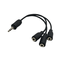 Kentech 3-0027 3.5mm Stereo Jack to 3 x 3.5mm Stereo Female Splitter Cable (Short) - 