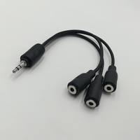 Kentech 3-0027 3.5mm Stereo Jack to 3 x 3.5mm Stereo Female Splitter Cable (Short) - 