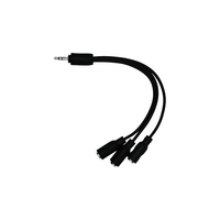 Kentech 3-0027 3.5mm Stereo Jack to 3 x 3.5mm Stereo Female Splitter Cable (Short) - 
