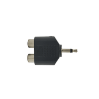 Kentech 355A 3.5mm Mono Plug to Dual RCA Female Sockets Adapter - 