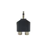 Kentech 355A 3.5mm Mono Plug to Dual RCA Female Sockets Adapter - 