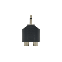 Kentech 355A 3.5mm Mono Plug to Dual RCA Female Sockets Adapter - 