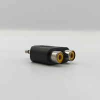 Kentech 355A 3.5mm Mono Plug to Dual RCA Female Sockets Adapter - 
