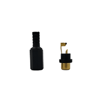 Kentech 5-199G-B Inline RCA Female Socket – Gold Plated with Black Plastic Housing - 