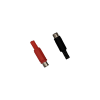 Kentech 5-199RBP2 Inline RCA Female Sockets – Red & Black (Pack of 2) - 
