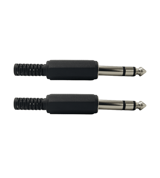 Kentech 750.854/CJP8027P2 6.35mm Stereo Male Jack Audio Connector - Black Plastic 2 Pack - 