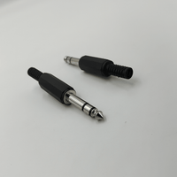 Kentech 750.854/CJP8027P2 6.35mm Stereo Male Jack Audio Connector - Black Plastic 2 Pack - 