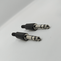 Kentech 750.854/CJP8027P2 6.35mm Stereo Male Jack Audio Connector - Black Plastic 2 Pack - 