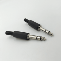 Kentech 750.854/CJP8027P2 6.35mm Stereo Male Jack Audio Connector - Black Plastic 2 Pack - 