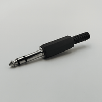 Kentech 750.854TVA/CJP802 6.35mm Stereo Male Jack Connector (Plastic / Black) - 