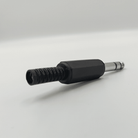 Kentech 750.854TVA/CJP802 6.35mm Stereo Male Jack Connector (Plastic / Black) - 