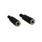 KENTECH 752.868TVAP2 3.5mm Stereo Inline Socket Connector (Black Plastic) - 