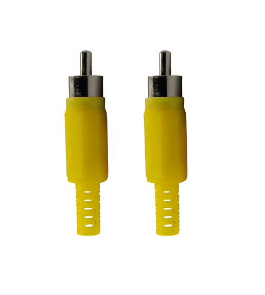 Kentech 753633 / CJP3044Y RCA Male Plug Connectors – Yellow (Pack of 2) - 