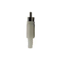 Kentech 753634 / CJP3044NWP RCA Male Plug Plastic Connector (White) - 