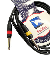 Kentech AUC024 - 2M Audio Cable 3.5mm Stereo Jack - 2 X 6.35mm Jack 2M - 