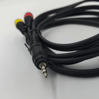 Kentech AUC027-2M P1 3.5mm Stereo Male Mini Jack to 2 RCA Male Plugs Audio Cable (2-Meter - Gold P1) - 