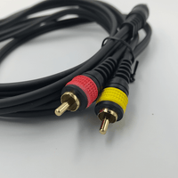 Kentech AUC027-2M P1 3.5mm Stereo Male Mini Jack to 2 RCA Male Plugs Audio Cable (2-Meter - Gold P1) - 