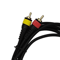 Kentech AUC027-2M P1 3.5mm Stereo Male Mini Jack to 2 RCA Male Plugs Audio Cable (2-Meter - Gold P1) - 