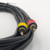 Kentech AUC027-5M P1 3.5mm Stereo Male Mini Jack to 2 RCA Male Plugs Audio Cable (5-Meter - Gold P1) - 