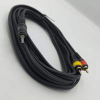 Kentech AUC027-5M P1 3.5mm Stereo Male Mini Jack to 2 RCA Male Plugs Audio Cable (5-Meter - Gold P1) - 