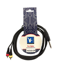 Kentech AUC029 - 2M Professional Audio Cable 2 x 6.35mm Stereo Jack to 2RCA 2m - 