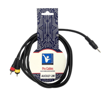 Kentech AUC029 - 2M Professional Audio Cable 2 x 6.35mm Stereo Jack to 2RCA 2m - 