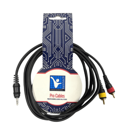 Kentech AUC029 - 2M Professional Audio Cable 2 x 6.35mm Stereo Jack to 2RCA 2m - 