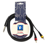 Kentech AUC029 - 2M Professional Audio Cable 2 x 6.35mm Stereo Jack to 2RCA 2m - 
