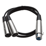 Kentech AUC033 - 2M XLR Male - Dual XLR Female 2M Black - 