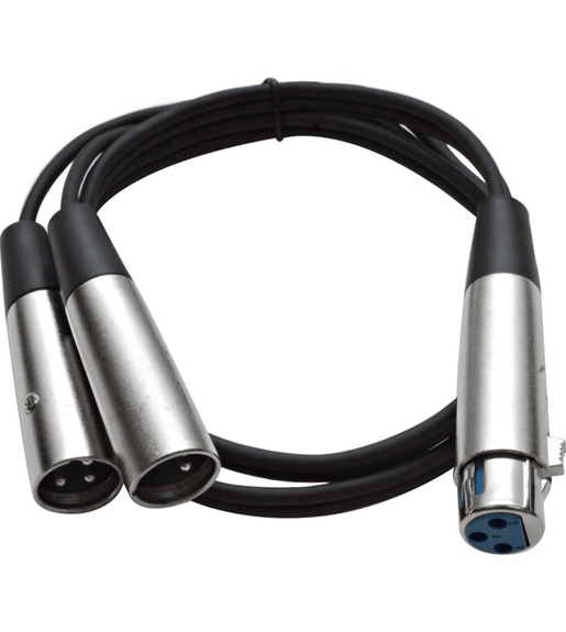 Kentech AUC033 - 2M XLR Male - Dual XLR Female 2M Black - 