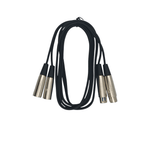 Kentech AUC034-2M Dual XLR Male to Dual XLR Female Stereo Audio Patch Cable (2 Meters) - 
