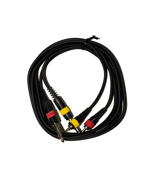 Kentech AUC039 - 2M Audio Cable 2 x 6.35mm Mono Jack to 2 Rca 5m - 