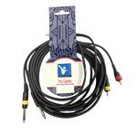 Kentech AUC039 - 5M Audio Cable 2 x 6.35mm Mono Jack to 2 Rca 5m - 