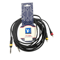 Kentech AUC039 - 5M Audio Cable 2 x 6.35mm Mono Jack to 2 Rca 5m - 