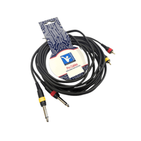 Kentech AUC039 - 5M Audio Cable 2 x 6.35mm Mono Jack to 2 Rca 5m - 