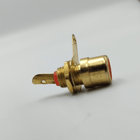 Kentech CJP4010GR Gold-Plated Metal RCA Male Plug (Red Accent) - 