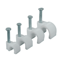 Kentech EA596X 5mm Flat Cable Clips with Steel Nails (25 Per Pack) - 