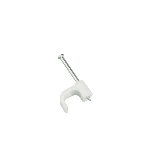 Kentech EA596X 5mm Flat Cable Clips with Steel Nails (25 Per Pack) - 