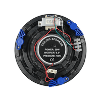 Kentech HSR186-6TB 6.5-Inch 30W 100V Line Ceiling Speaker - Black - 