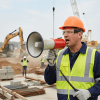 Kentech HY3007 Pistol Grip Megaphone with loose microphone siren 25W - 