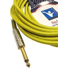 Kentech INC001 - GR/YE - 6M Instrument Cable 6.35mm 1/4