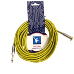 Kentech INC001 - GR/YE - 6M Instrument Cable 6.35mm 1/4