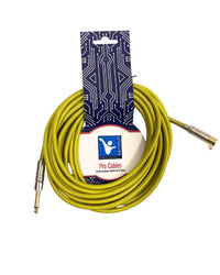 Kentech INC001 - GR/YE - 6M Instrument Cable 6.35mm 1/4