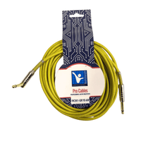 Kentech INC001 - GR/YE - 6M Instrument Cable 6.35mm 1/4