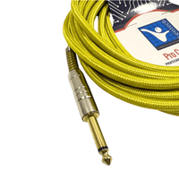 Kentech INC001 - GR/YE - 6M Instrument Cable 6.35mm 1/4