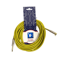 Kentech INC001 - GR/YE - 6M Instrument Cable 6.35mm 1/4