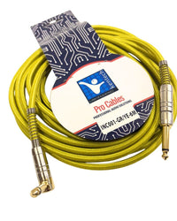 Kentech INC001 - GR/YE - 6M Instrument Cable 6.35mm 1/4