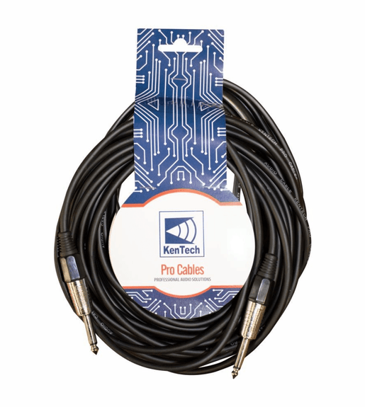 Kentech INC047 - 10M Instument Cable 6.35mm - 6.35mm Mono Jack 10M - 