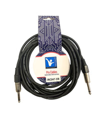 Kentech INC047 - 5M Instrument Cable 6.35mm Mono - 6.35mm Mono Jack 5M - 
